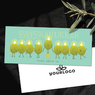 Hanukkah-Menora Oliven Teal Green Company-Karte