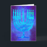 Hanukkah Menorah Blue Smoke Wasserfarbener Urlaub Karte<br><div class="desc">Hanukkah Menorah Ferienkarte in schönen Schattierungen von dunkler und heller Blues. Der innere Gruß lautet: Herzliche Wünsche in Hanukka,  für Frieden in Ihrer Zuhause...  in Ihrem Herzen.. und in der ganzen Welt. Happy Hanukka! .</div>