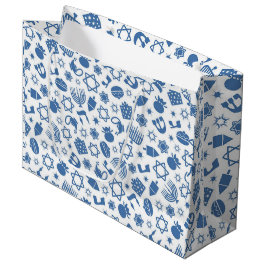 Hanukkah Menorah Blue Star Jüdische große Geschenk Geschenktüte