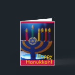 Hanukkah Menorah Card Colors Feiertagskarte<br><div class="desc">Diese hübsche Karte eignet sich hervorragend zum Feiern der Hanukka.</div>