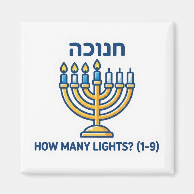 Hanukkah Menorah Counting Game - Educational Math  Magnet (Vorne)