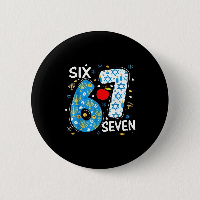 Hanukkah Menorah Dreidel 67 Festive Chanukah Six S Button (Vorderseite)