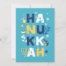 HANUKKAH Menorah Dreidel Greeting Card