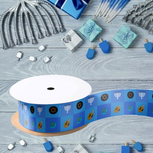 Hanukkah Menorah Dreidels Star Satinband (Von Creator hochgeladen)