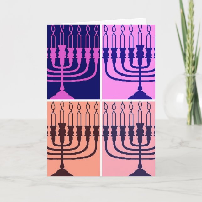 Hanukkah Menorah Feiertagskarte (Vorderseite)
