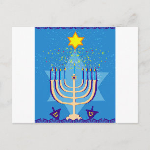 hanukkah menorah feiertagspostkarte
