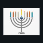 Hanukkah menorah feiertagspostkarte<br><div class="desc">Hanukkah menorah. uhren Sie die orange" Schaltfläche "Anpassen",  um die Vorlage anzupassen,  indem Sie die Hintergrundfarbe ändern,  falls gewünscht. Personalisieren Sie Ihre persönlichen Texte mit Namen,  Initialen oder Hanukkah-Grüße,  je nach Wunsch</div>