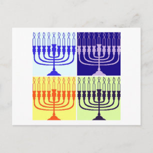 Hanukkah Menorah Feiertagspostkarte