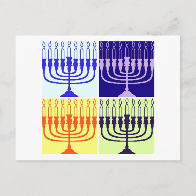Hanukkah Menorah Feiertagspostkarte (Vorderseite)