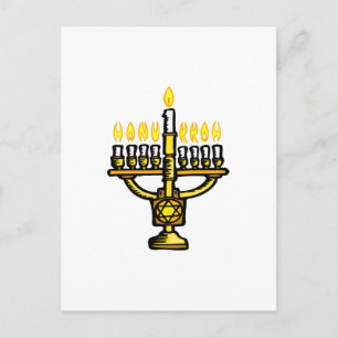 Hanukkah Menorah Feiertagspostkarte