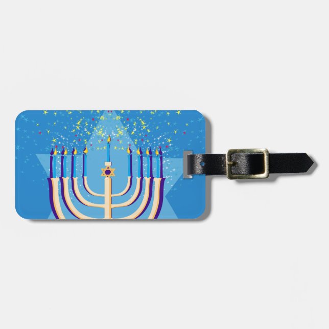 hanukkah menorah gepäckanhänger (Vorderseite horizontal)