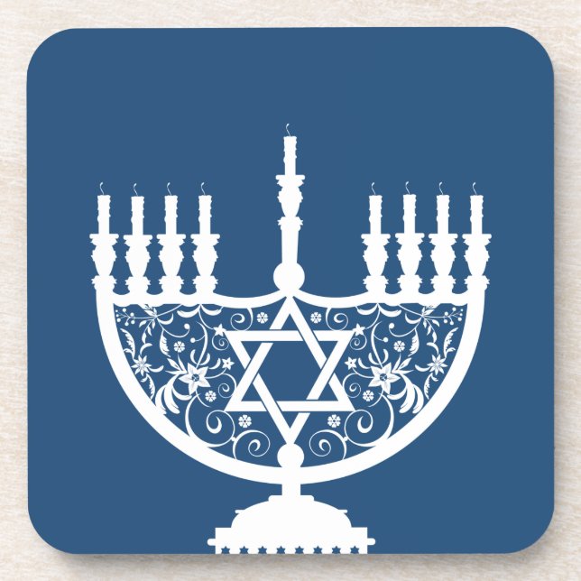 Hanukkah Menorah Getränkeuntersetzer (Vorderseite)