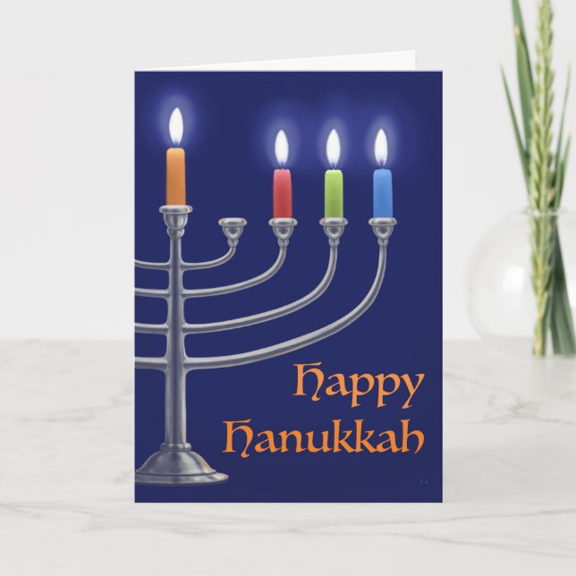 "Hanukkah Menorah." Grußkarte Karte (Vorderseite)