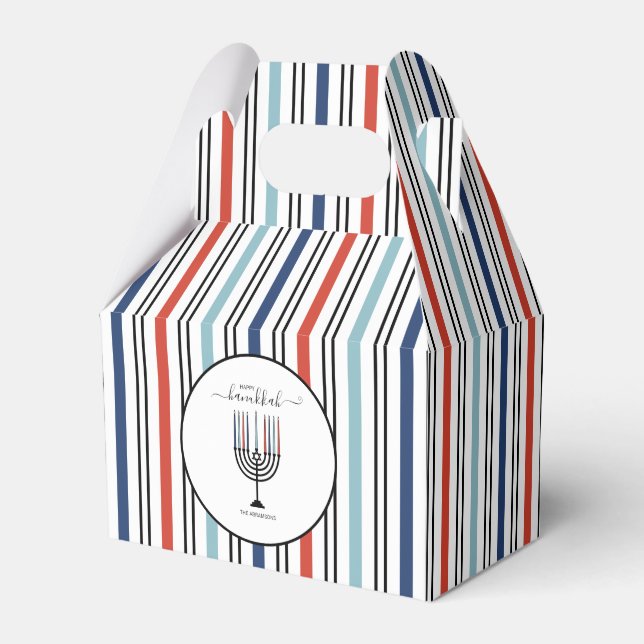 Hanukkah Menorah Holiday Favor Box Geschenkschachtel (Vorderseite)