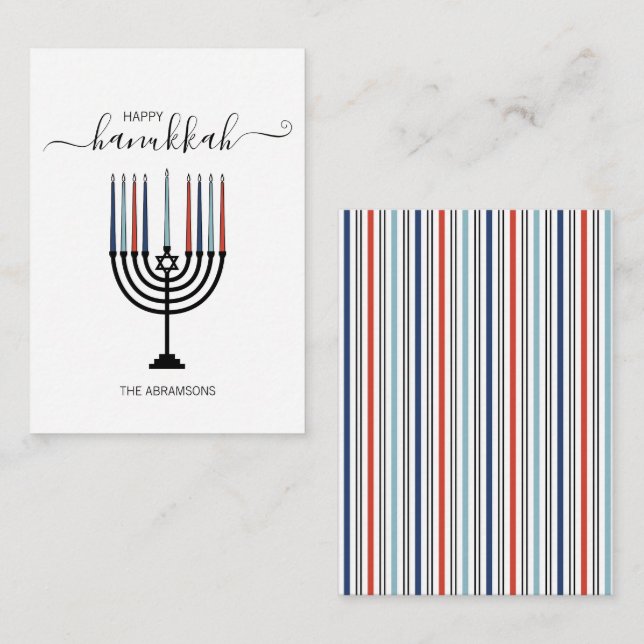 Hanukkah Menorah Holiday Mini-Karte Mitteilungskarte (Vorne/Hinten)