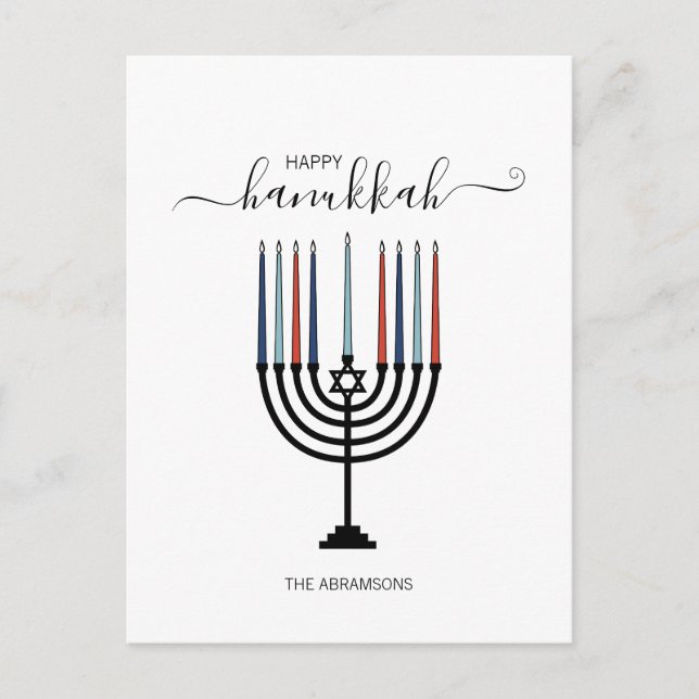 Hanukkah Menorah Holiday Postkarte (Vorderseite)