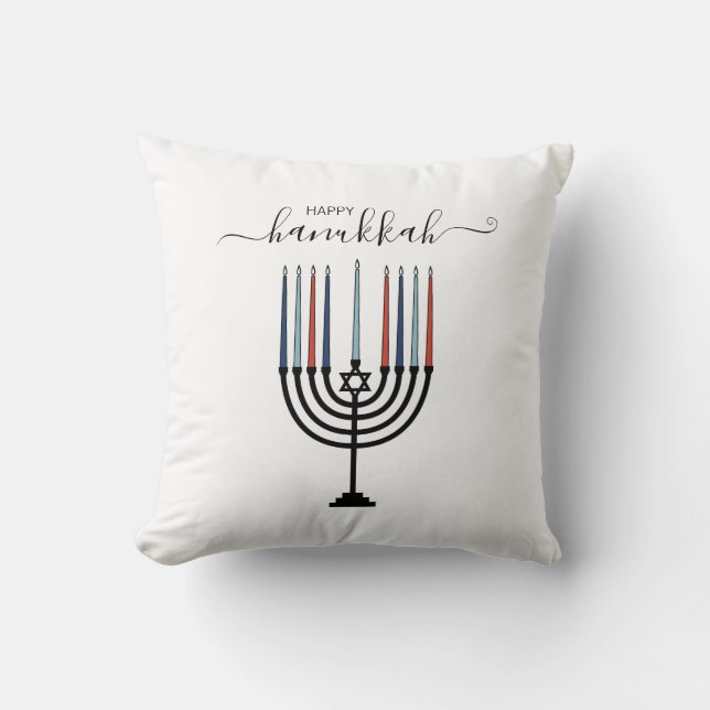 Hanukkah Menorah Holiday Throw Pillow Kissen (Vorderseite)
