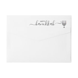 Hanukkah Menorah Holiday Wraparound Adressetikett