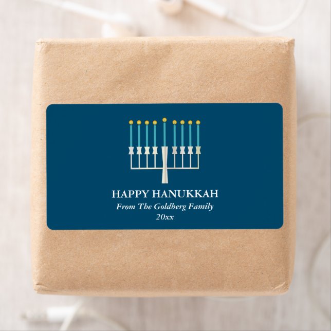 Hanukkah Menorah in Blue Personalisiert (Insitu)