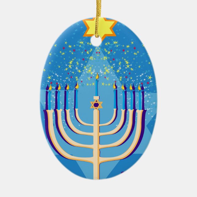 hanukkah menorah keramik ornament (Vorne)