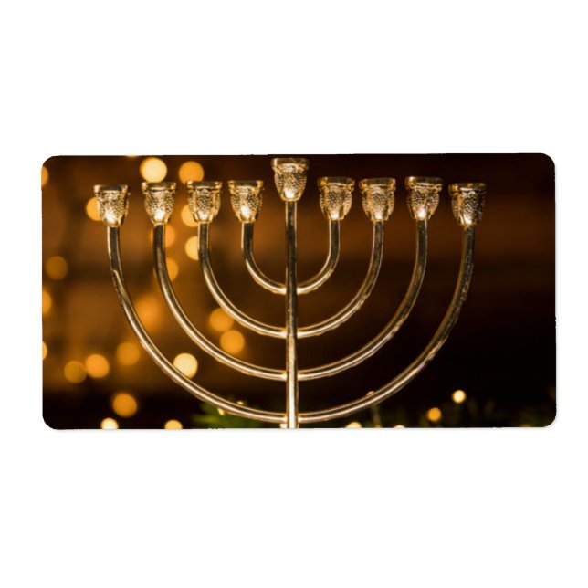 Hanukkah Menorah Label (Vorne)