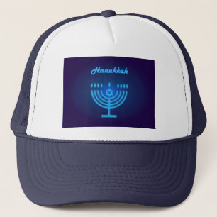 Hanukkah Menorah Lichterfest Dekoration Truckerkappe