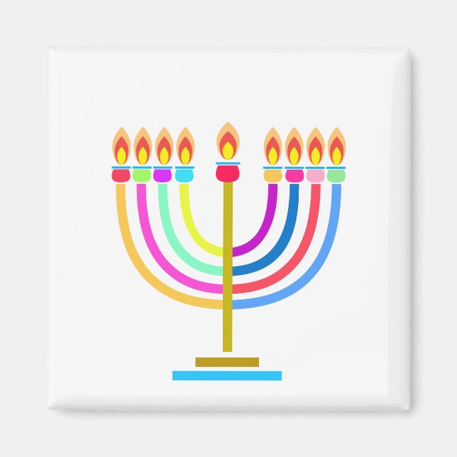 Hanukkah Menorah Lights Holiday Symbol Magnet (Vorne)