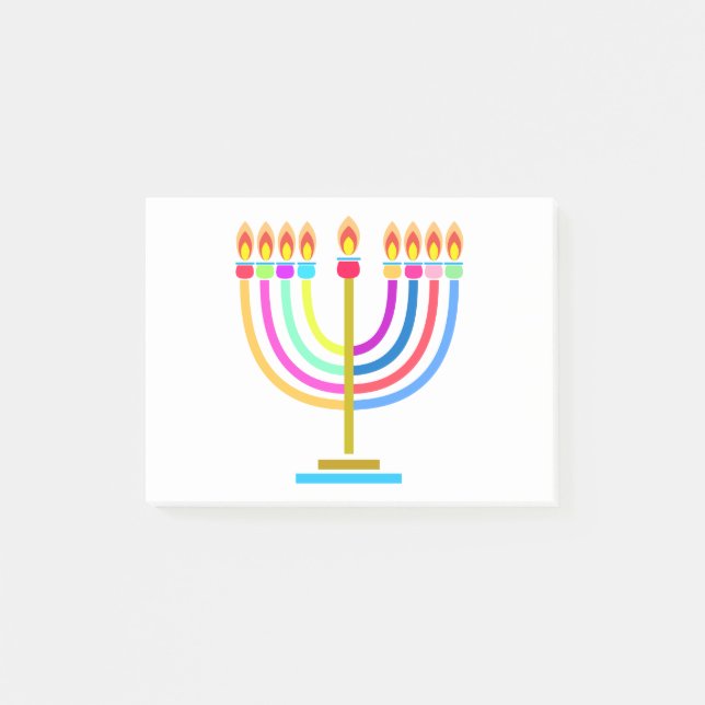 Hanukkah Menorah Lights Holiday Symbol Post-it Klebezettel (Vorderseite)
