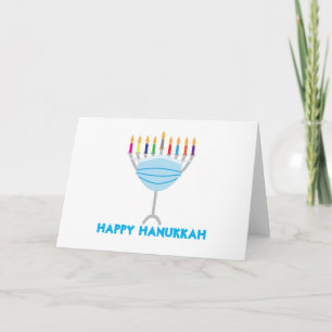 Hanukkah Menorah mit Gesichtsmaske Karte