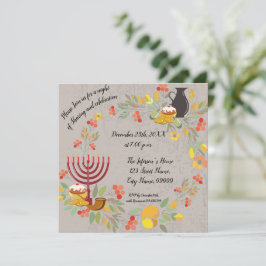 Hanukkah Menorah mit Kerzen Einladung