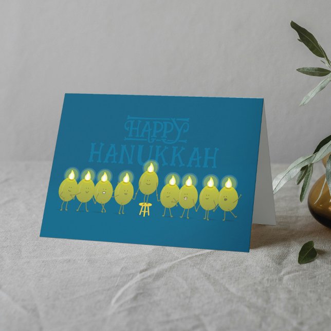 Hanukkah Menorah Olebt, Aquamarine Gruppe Blauer F Karte (Von Creator hochgeladen)