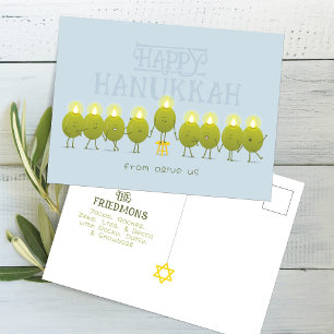 Hanukkah Menorah Olebt, Blauer Blaue Gruppe Postkarte