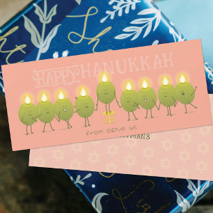 Hanukkah Menorah Olives   Grußkarte