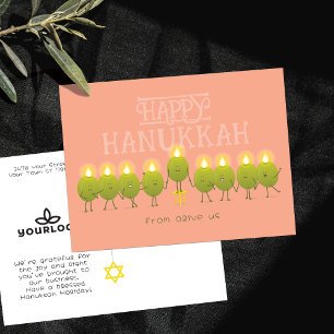 Hanukkah Menorah Olives   Logo der Firma Peach Postkarte