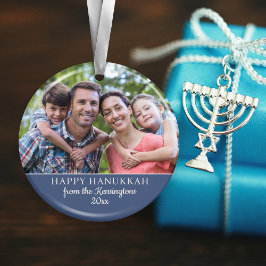 Hanukkah Menorah Pattern Foto Keramik Ornament
