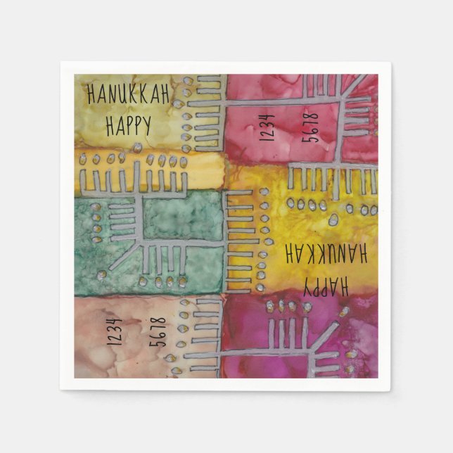 Hanukkah Menorahs Serviette (Vorderseite)