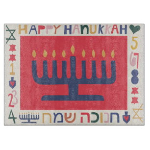 Hanukkah-Menorot und Sterne Schneidebrett