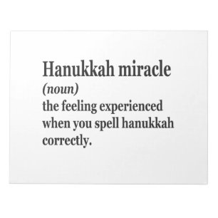 Hanukkah Miracle Funny Chanukah jüdische Definitio Notizblock