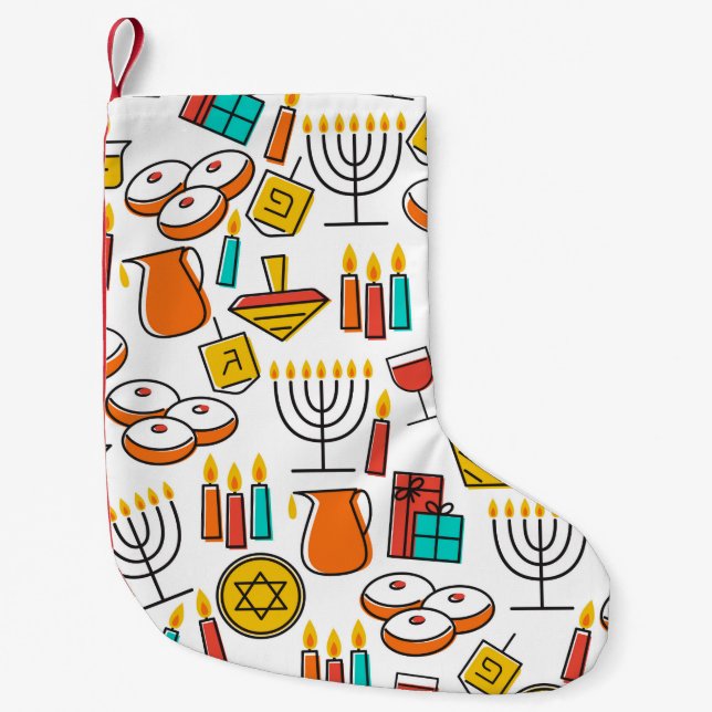 Hanukkah nahtloses Muster. Jewish Holiday Hanukkah Kleiner Weihnachtsstrumpf (Vorderseite)