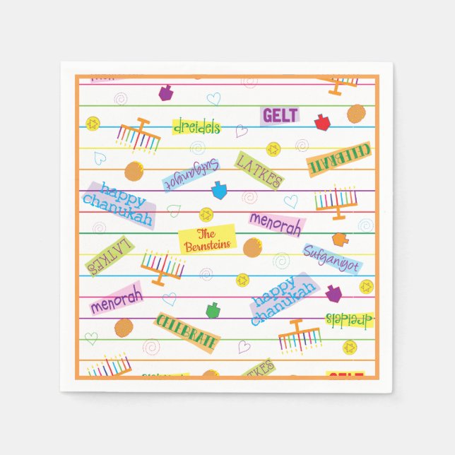 Hanukkah Napkin personalize "Chanukah Party" Serviette (Vorderseite)