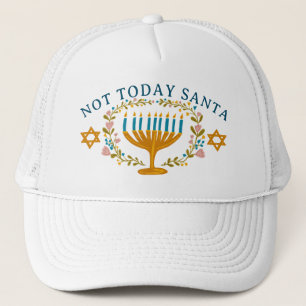 HANUKKAH NICHT HEUTE SANTA Funny Floral Hand gezei Truckerkappe
