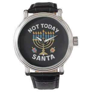 Hanukkah Nicht Heute Santa Jüdisch Chanukka Armbanduhr