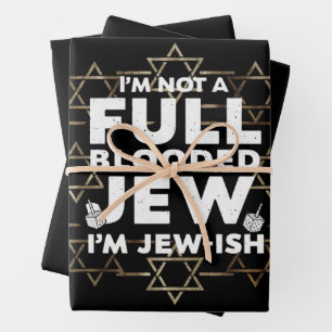 Hanukkah Nicht Vollblutjude Jüdisch Chanukka Geschenkpapier Set