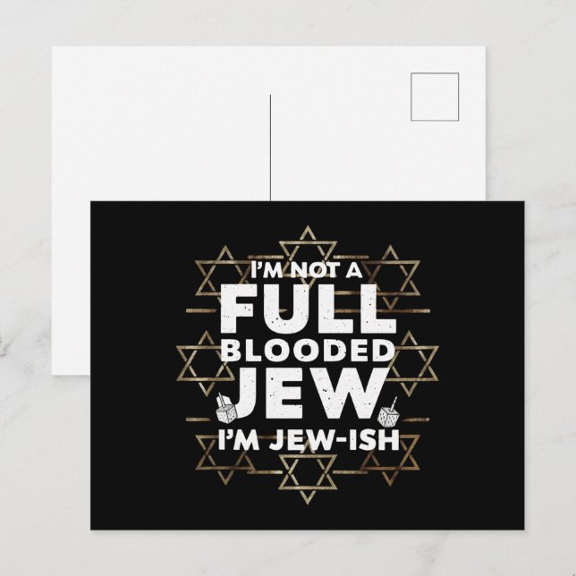 Hanukkah nicht vollständig blutrünstige jüdische C Postkarte (Vorne/Hinten)