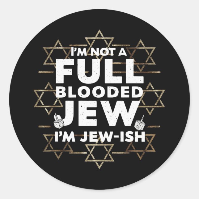 Hanukkah nicht vollständig blutrünstige jüdische C Runder Aufkleber (Vorderseite)