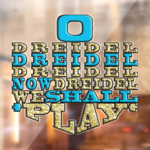 Hanukkah O Dreidel Wir spielen Fensterklammer Fensteraufkleber