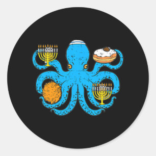 Hanukkah Octopus Chanukah Runder Aufkleber