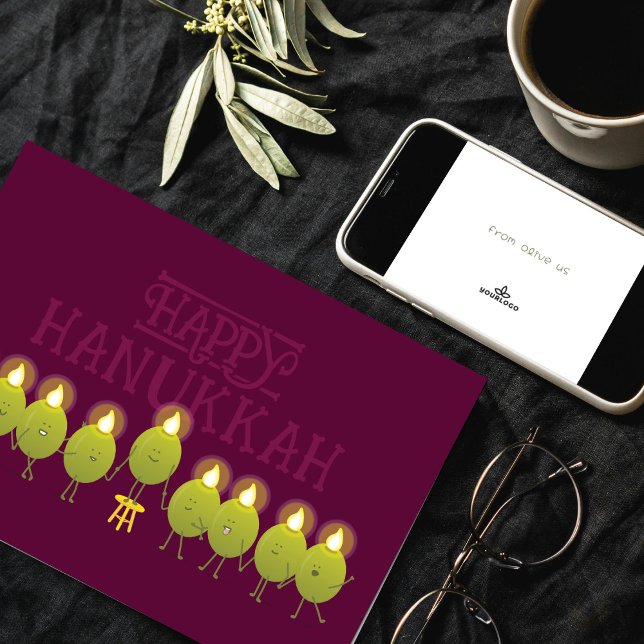 Hanukkah Olive Menorah | Logo für Weinunternehmen Karte (Von Creator hochgeladen)
