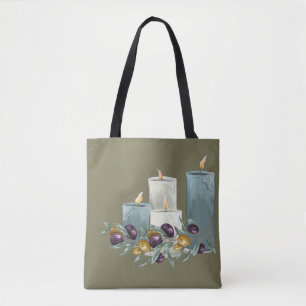 Hanukkah Olives und Kerzen Tasche