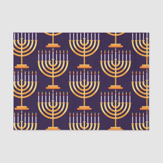 Hanukkah Packpapier menorah glücklichen Urlaub Seidenpapier (Vorderseite)